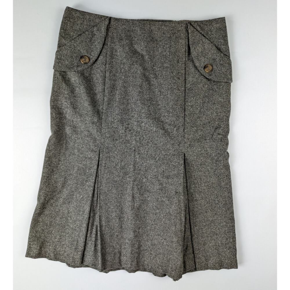 Body By Victoria Pleated Wool Tulip Gray Skirt New Sz 4
